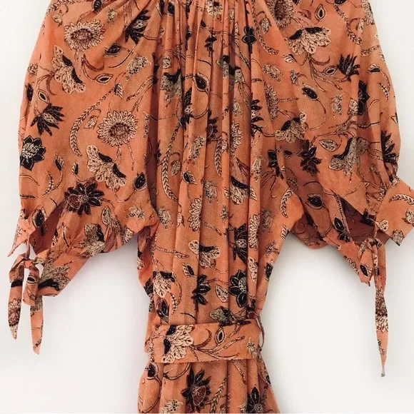 ULLA JOHNSON Primrose Puff Sleeve Tiered Midi Dress - Picture 10 of 13